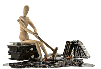 Hard disk drive data destruction
